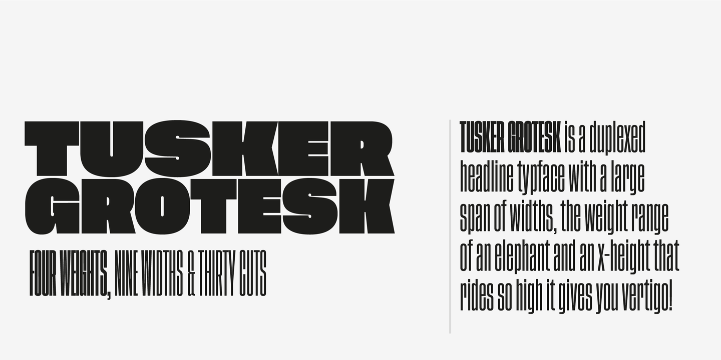 Przykład czcionki Tusker Grotesk 7800 Super